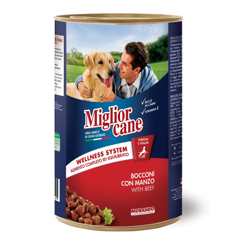 Влажный корм для собак Miglior cane 1,25 кг — говядина