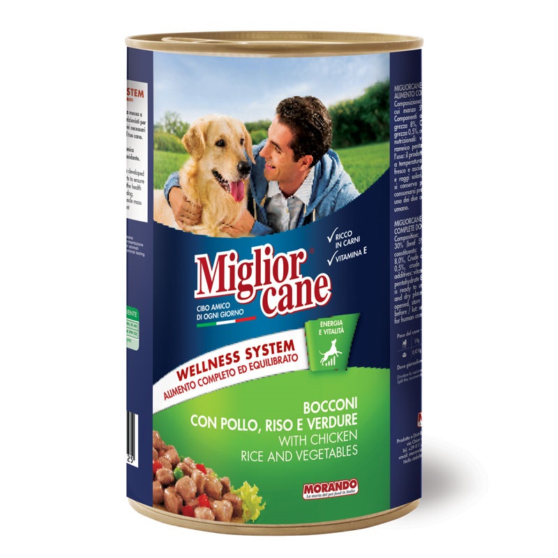 Влажный корм для собак Miglior cane 1,25 кг — курица, овощи и рис