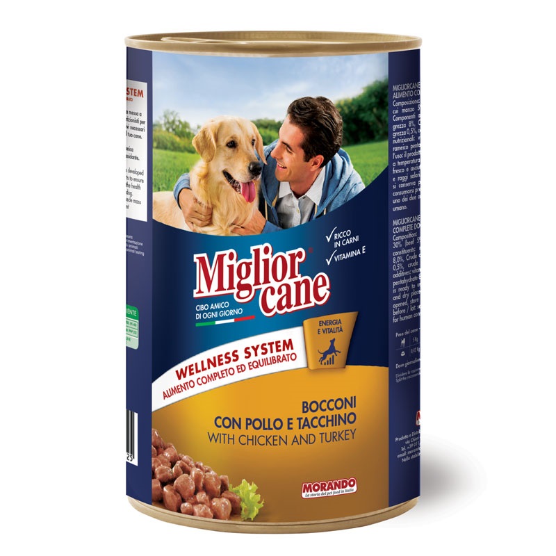 Влажный корм для собак Miglior cane 1,25 кг — курица и индейка