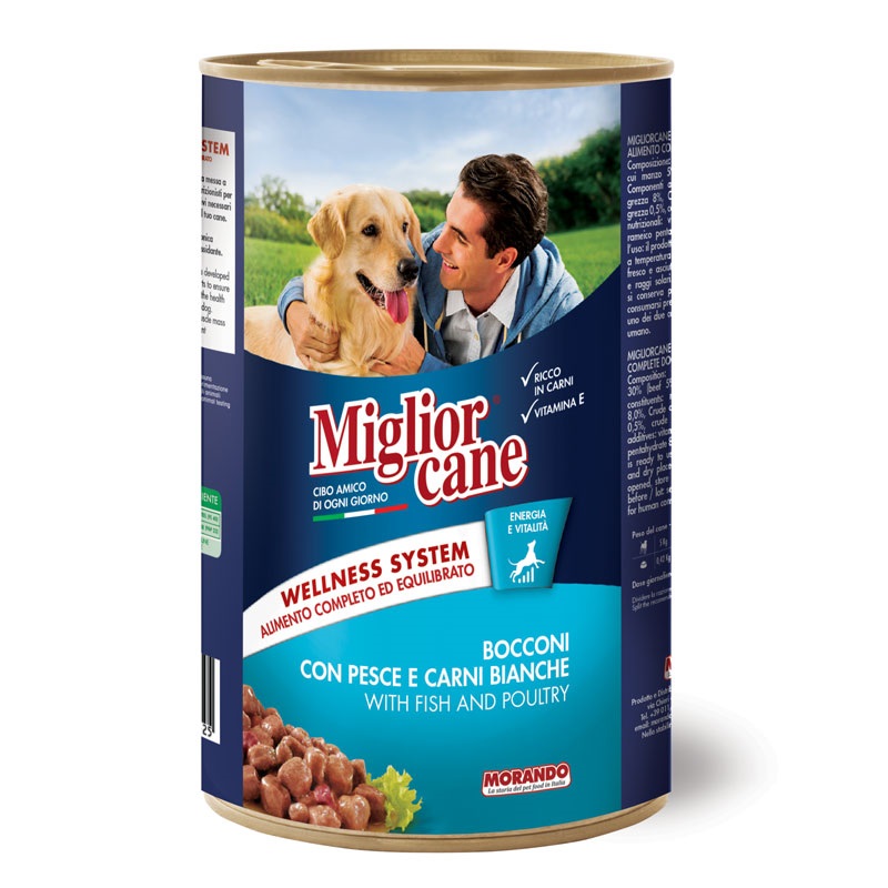 Влажный корм для собак Miglior cane 1,25 кг — рыба и белое мясо