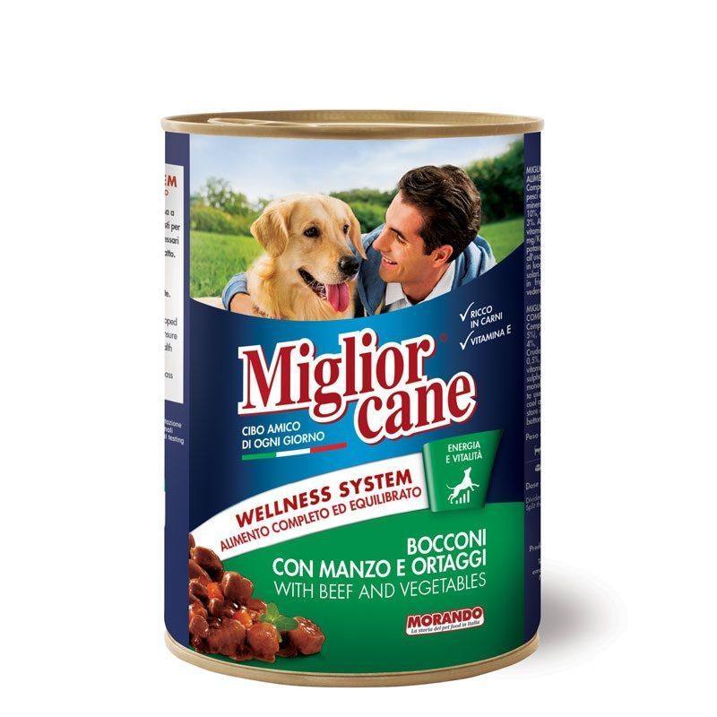 Вологий корм для собак Migliorcane Wellness System 405 г - яловичина та овочі Вологий корм для собак Migliorcane Wellness System 405 г - яловичина та овочі