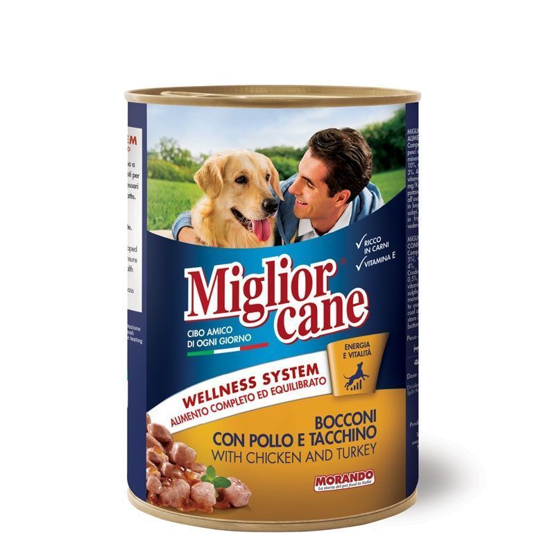 Вологий корм для собак Migliorcane Wellness System 405 г - курка та індичка Вологий корм для собак Migliorcane Wellness System 405 г - курка та індичка
