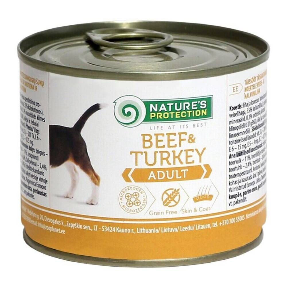 Влажный корм для собак Nature's Protection Adult 200 г — говядина и индейка Влажный корм для собак Nature's Protection Adult 200 г — говядина и индейка