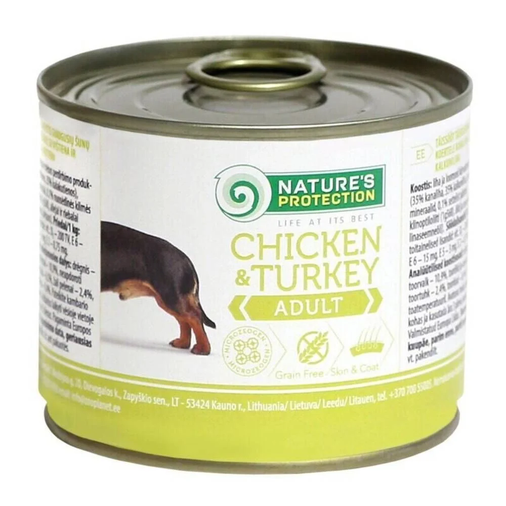 Влажный корм для собак Nature's Protection Adult 200 г — курица и индейка Влажный корм для собак Nature's Protection Adult 200 г — курица и индейка