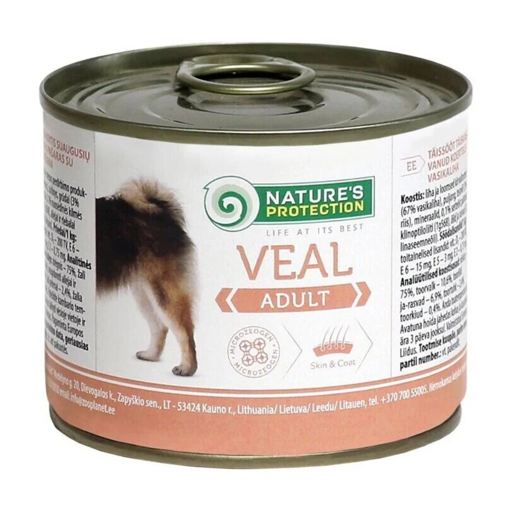 Влажный корм для собак Nature's Protection Adult 200 г — телятина Влажный корм для собак Nature's Protection Adult 200 г — телятина
