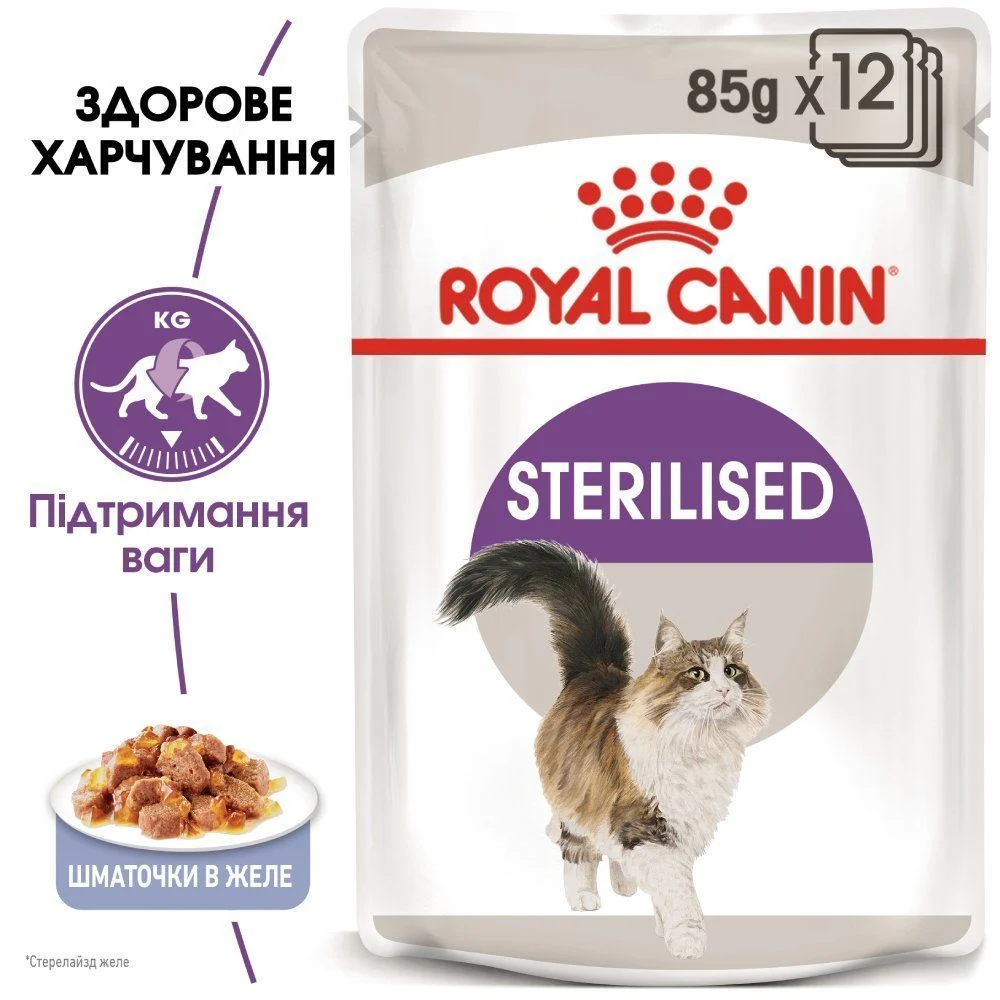 Влажный корм для кошек Royal Canin Sterilized Jelly pouch 85 г