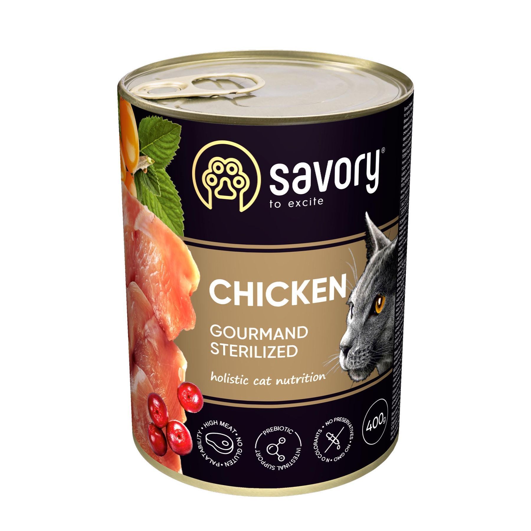 Вологий корм для котів Savory Sterilized 400 г - курка фото 1 Вологий корм для котів Savory Sterilized 400 г - курка фото 1