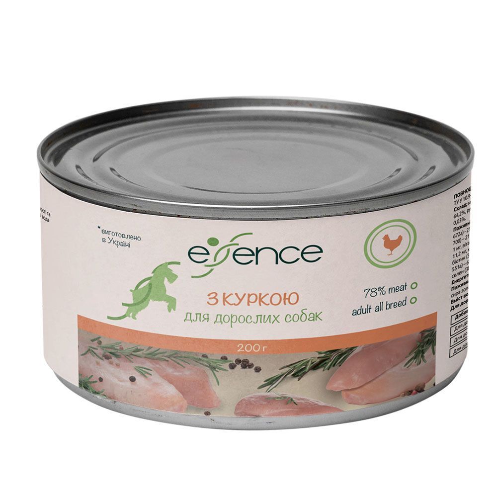 Влажный корм для собак Essence Adult 200 г - курица Влажный корм для собак Essence Adult 200 г - курица