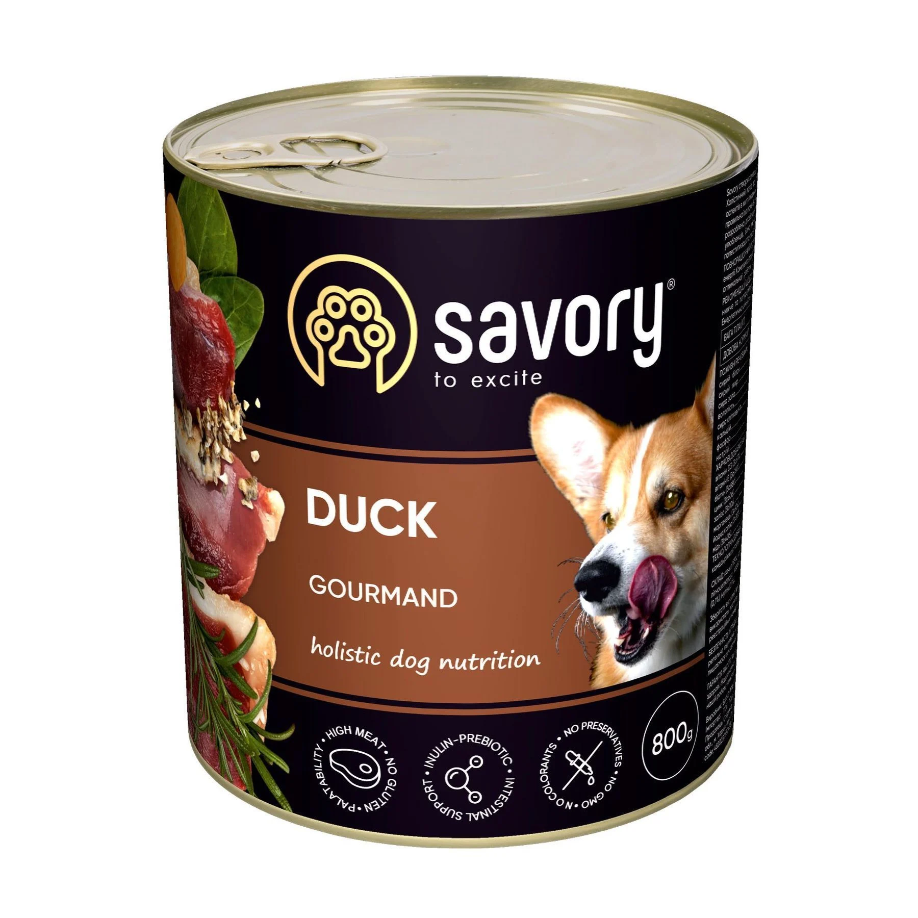 Вологий корм для собак Savory Adult 800 г - качка