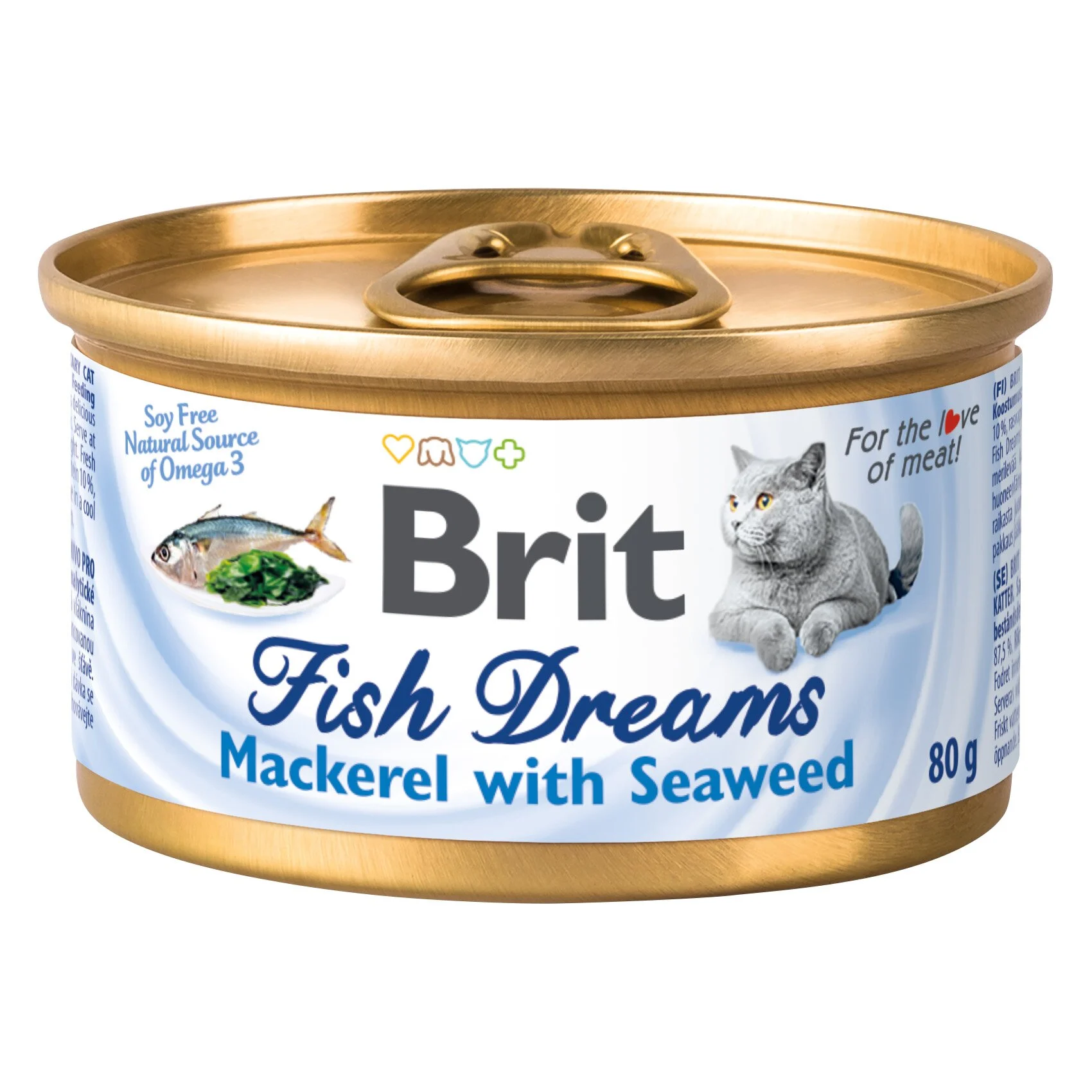 Влажный корм для кошек Brit Fish Dreams 80 г (скумбрия и водоросли)