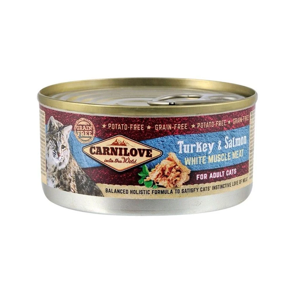 Влажный корм для кошек Carnilove Salmon & Turkey 100 г — лосось и индейка Влажный корм для кошек Carnilove Salmon & Turkey 100 г — лосось и индейка