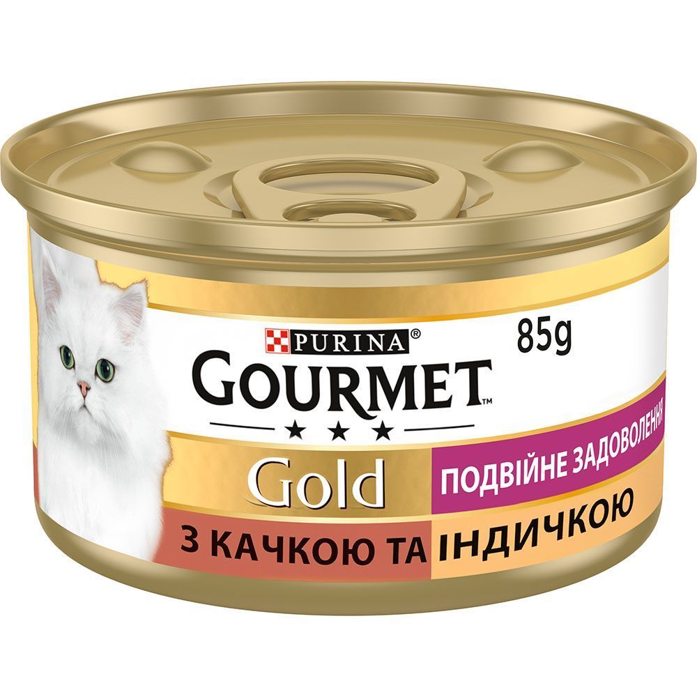 Вологий корм для котів Gourmet Gold Double Delice 85 г - качка та індичка Вологий корм для котів Gourmet Gold Double Delice 85 г - качка та індичка