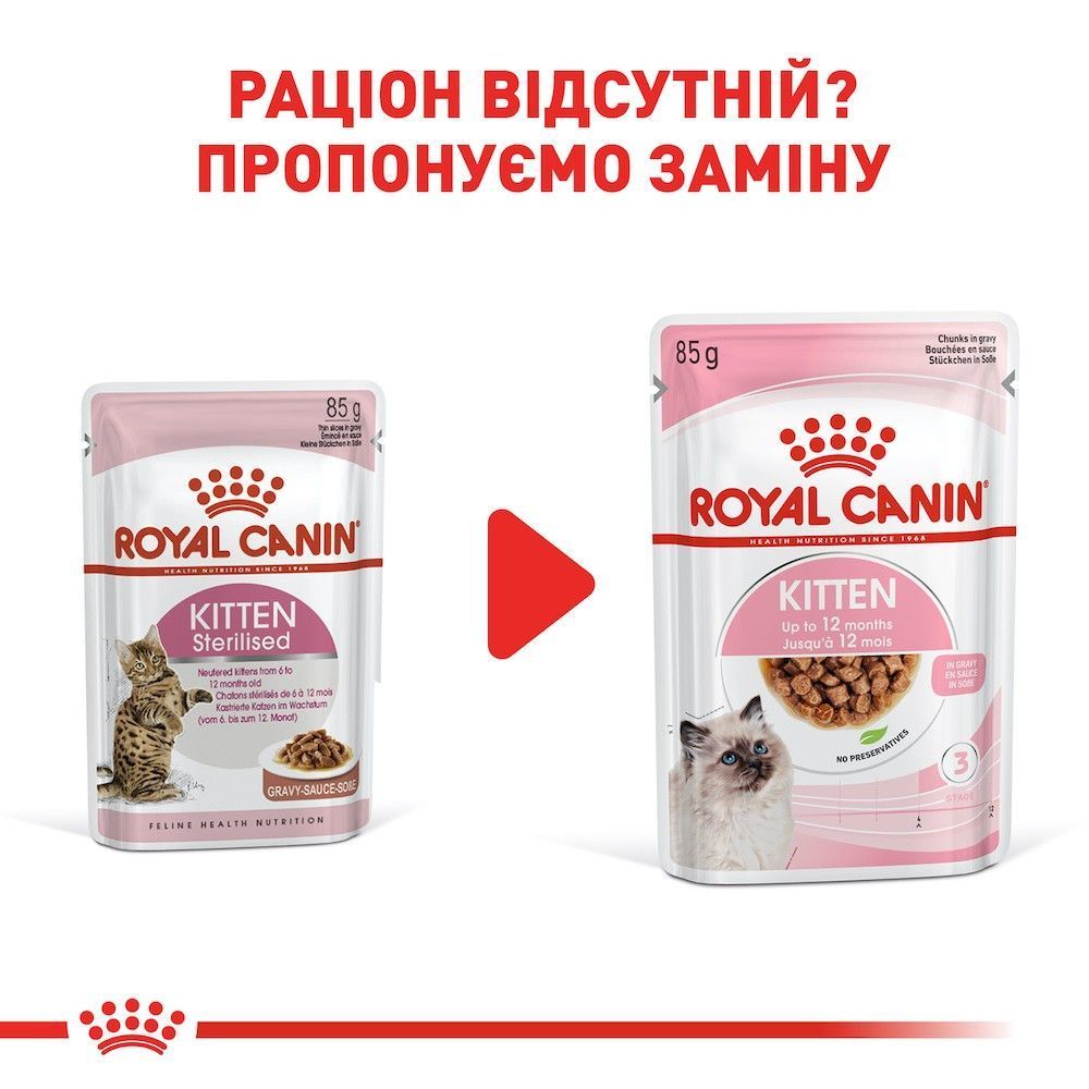 Влажный корм для котят Royal Canin Kitten Sterilised Gravy pouch 85 г