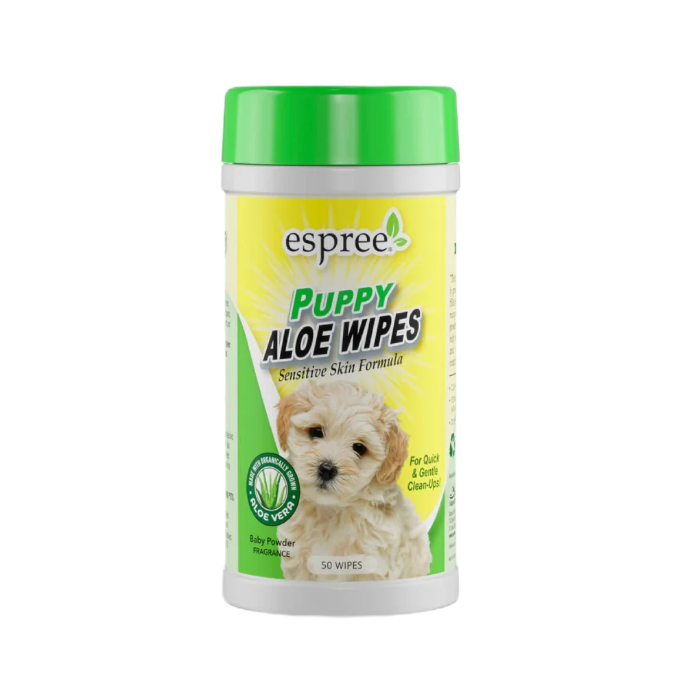 Влажные салфетки для щенков Espree Puppy Aloe Wipes 50 шт - детская присыпка Влажные салфетки для щенков Espree Puppy Aloe Wipes 50 шт - детская присыпка