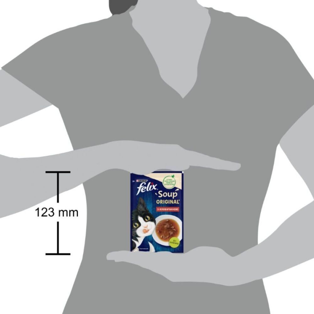 Влажный корм для кошек Felix Soup pouch 48 г - говядина