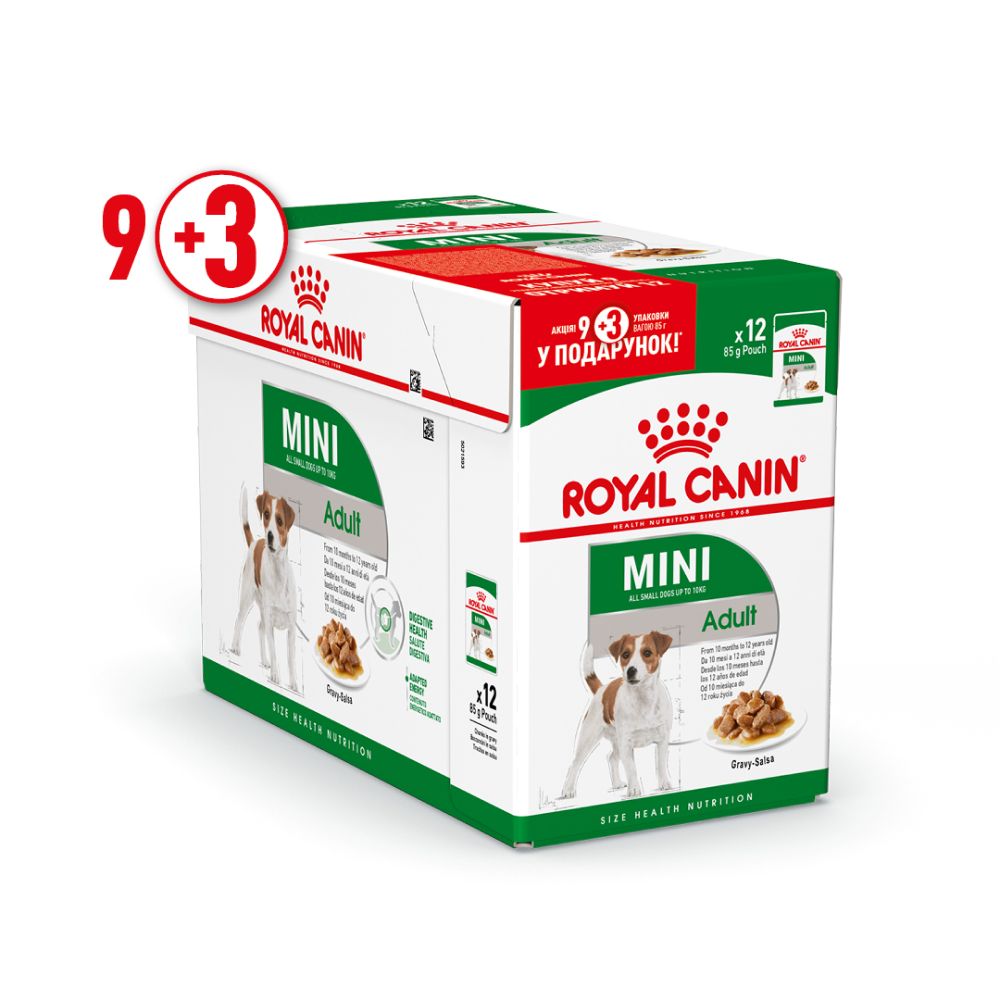 Влажный корм для собак Royal Canin Mini Adult pouch 9+3 шт. по 85 г