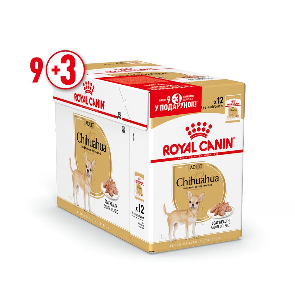 Влажный корм для собак Royal Canin Chihuahua Adult pouch 9+3 шт. х 85 г
