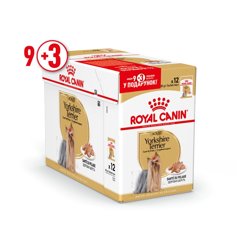 Влажный корм для собак Royal Canin Yorkshire Terrier Adult 9+3 шт. х 85 г