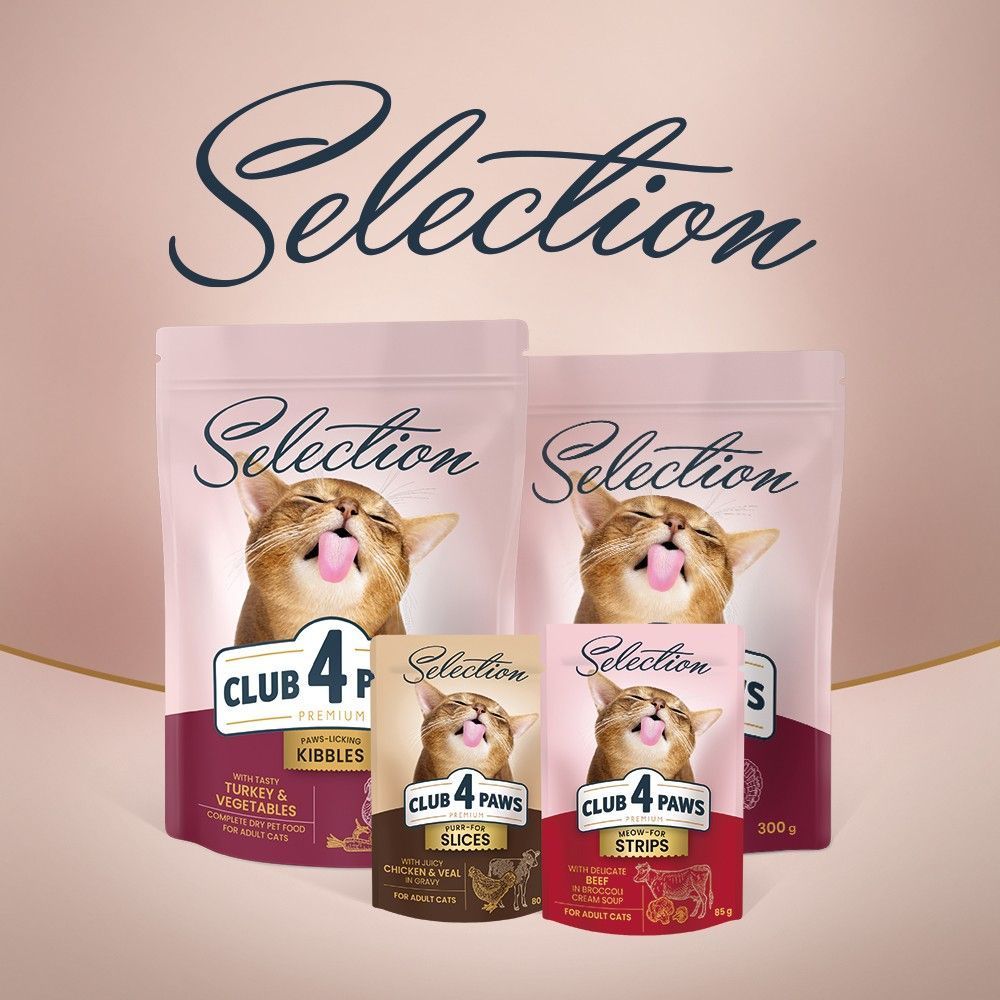 Вологий корм для котів Club 4 Paws Selection Meow-For Strips 85 г - курка