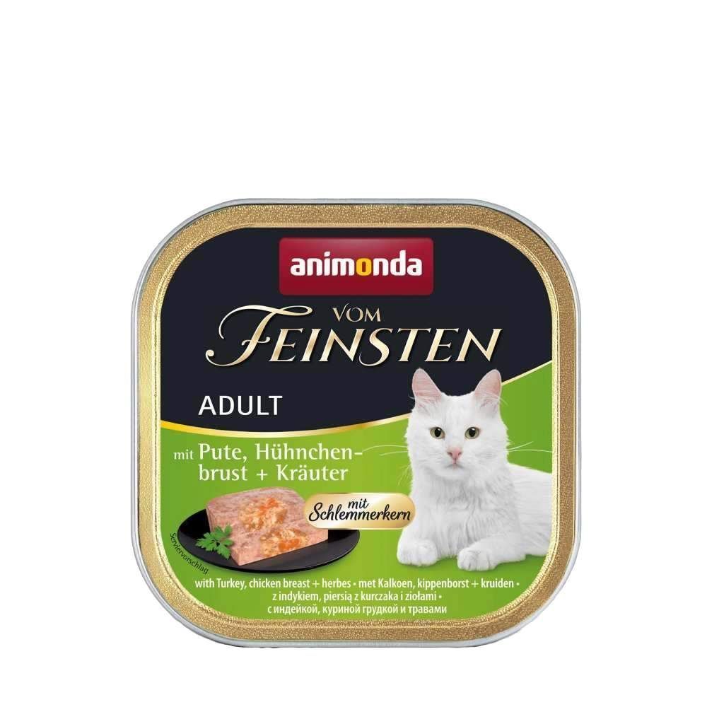 Вологий корм для котів Animonda Vom Feinsten Adult 100 г - індичка, курка та трави Вологий корм для котів Animonda Vom Feinsten Adult 100 г - індичка, курка та трави