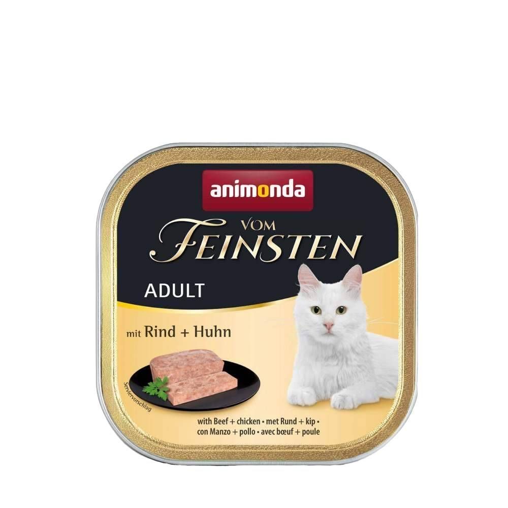 Вологий корм для котів Animonda Vom Feinsten Adult 100 г - яловичина та курка Вологий корм для котів Animonda Vom Feinsten Adult 100 г - яловичина та курка