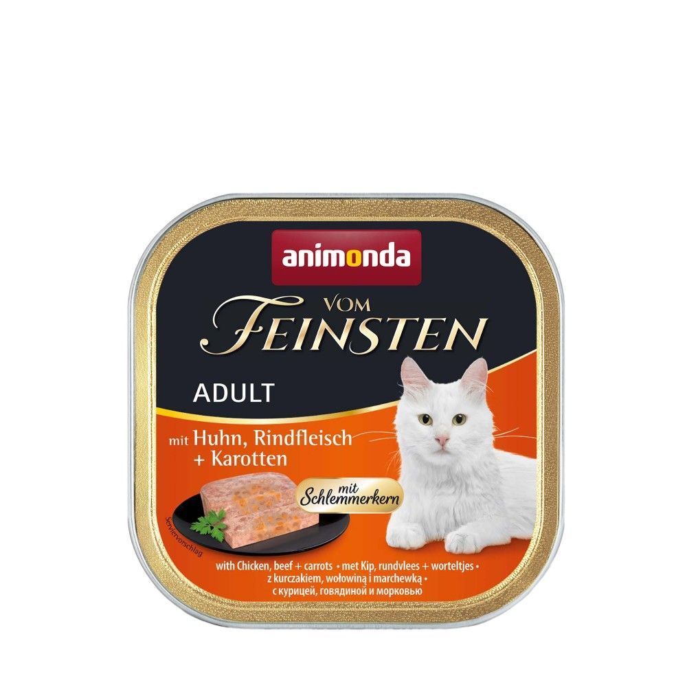 Влажный корм для кошек Animonda Vom Feinsten Adult 100 г — курица, говядина и морковь Влажный корм для кошек Animonda Vom Feinsten Adult 100 г — курица, говядина и морковь