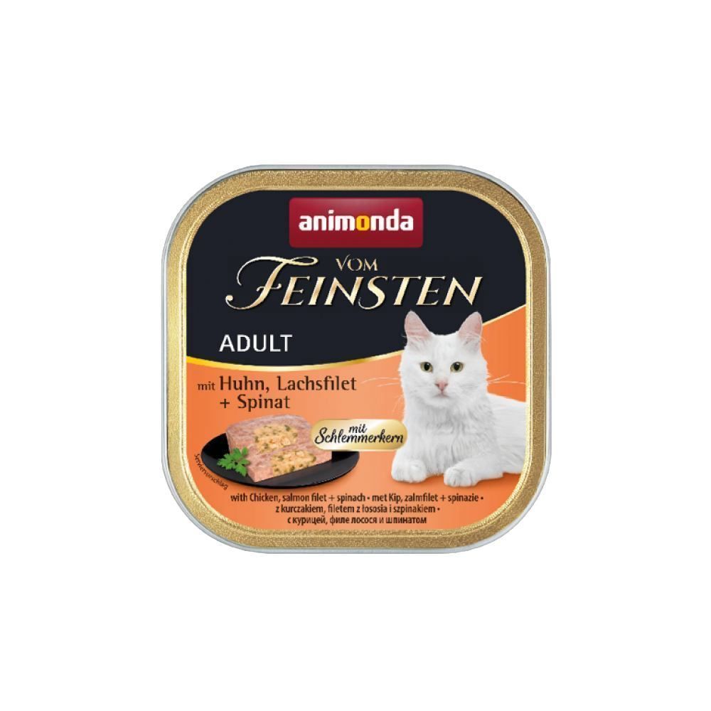 Влажный корм для кошек Animonda Vom Feinsten Adult 100 г — курица, лосось и шпинат
