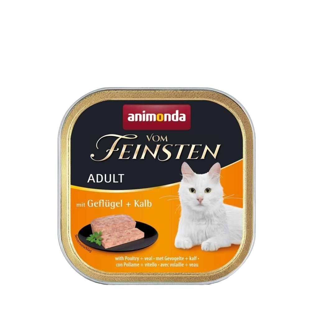 Вологий корм для котів Animonda Vom Feinsten Adult 100 г - домашня птиця та телятина Вологий корм для котів Animonda Vom Feinsten Adult 100 г - домашня птиця та телятина