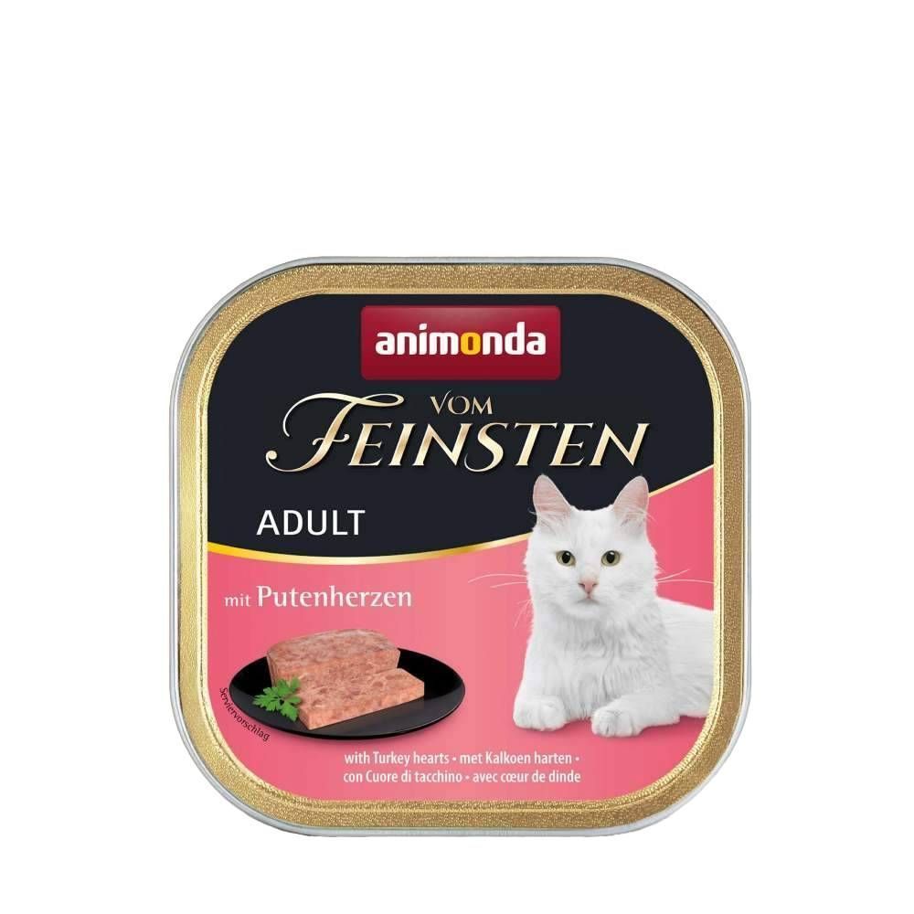 Вологий корм для котів Animonda Vom Feinsten Adult 100 г - індичі серця Вологий корм для котів Animonda Vom Feinsten Adult 100 г - індичі серця