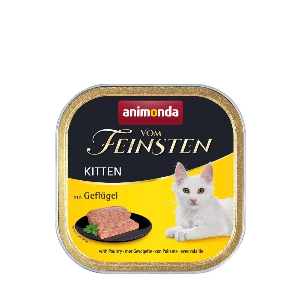 Вологий корм для кошенят Animonda Vom Feinsten Kitten 100 г - домашня птиця Вологий корм для кошенят Animonda Vom Feinsten Kitten 100 г - домашня птиця