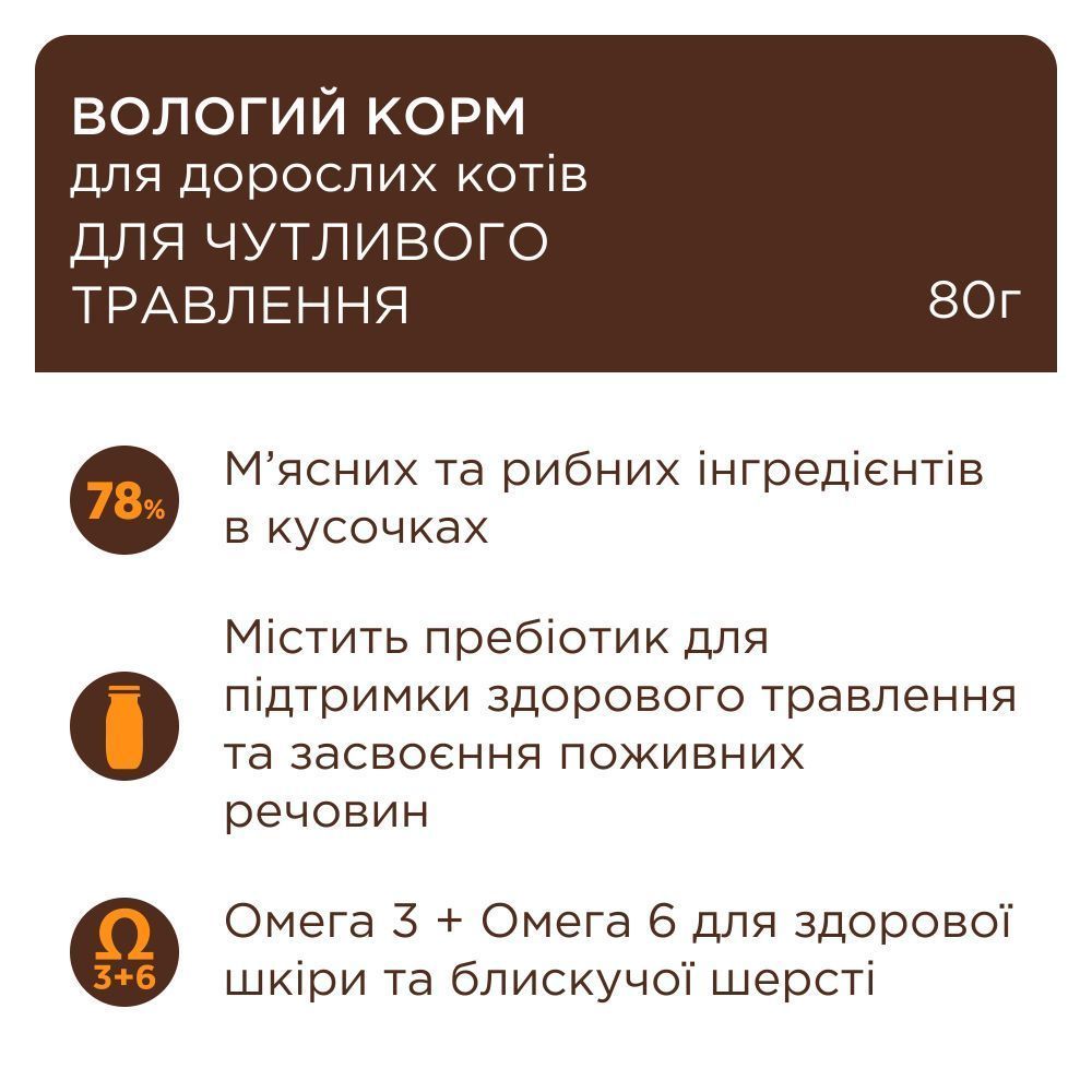 Влажный корм для кошек Club 4 Paws Premium Sensitive Digestion 80 г - курица