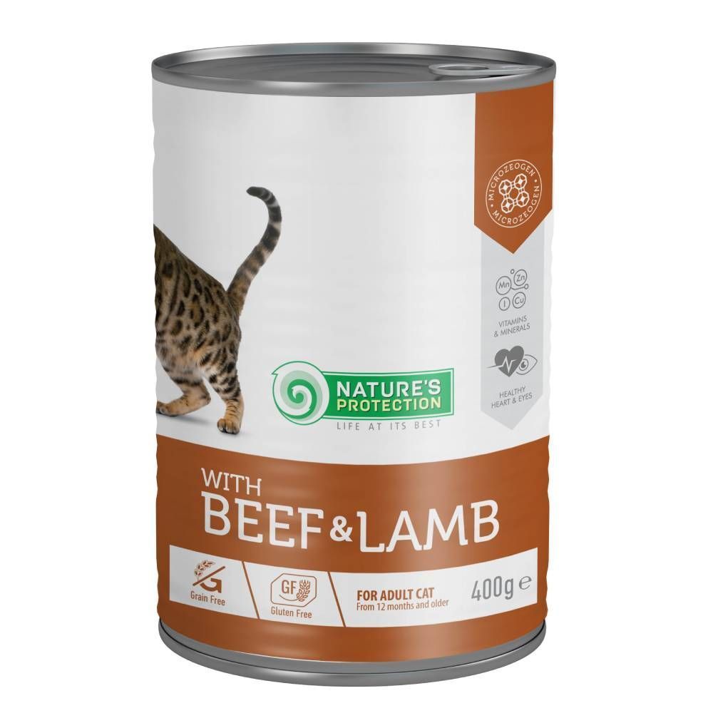 Вологий корм для котів Nature's Protection Adult 400 г - яловичина та ягня Вологий корм для котів Nature's Protection Adult 400 г - яловичина та ягня