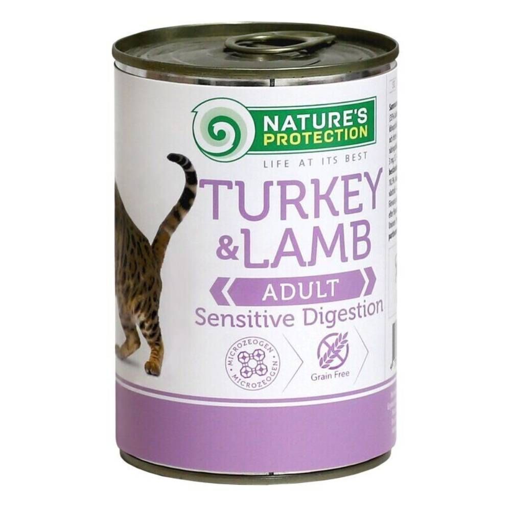 Вологий корм для котів Nature's Protection Adult Sensitive Digestion 400 г - індичка та баранина Вологий корм для котів Nature's Protection Adult Sensitive Digestion 400 г - індичка та баранина