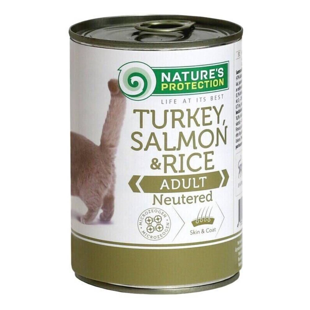 Вологий корм для котів Nature's Protection Adult Neutered 400 г - індичка, лосось та рис Вологий корм для котів Nature's Protection Adult Neutered 400 г - індичка, лосось та рис