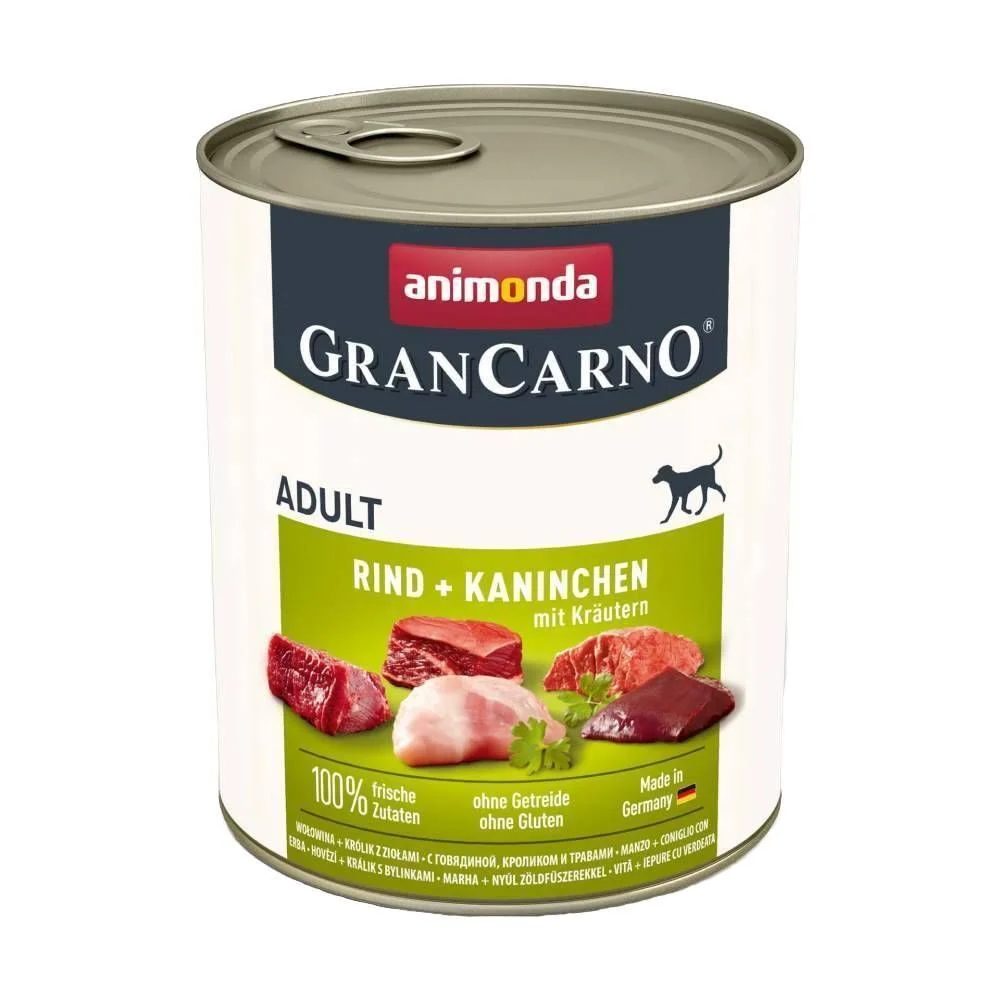 Влажный корм для собак Animonda GranCarno Adult 800 г — говядина, кролик и травы Влажный корм для собак Animonda GranCarno Adult 800 г — говядина, кролик и травы