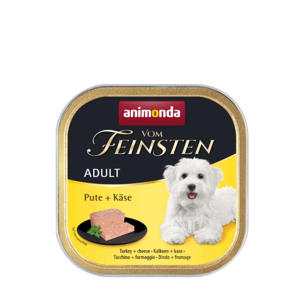 Влажный корм для собак Animonda Vom Feinsten Adult 150 г — индейка с сыром
