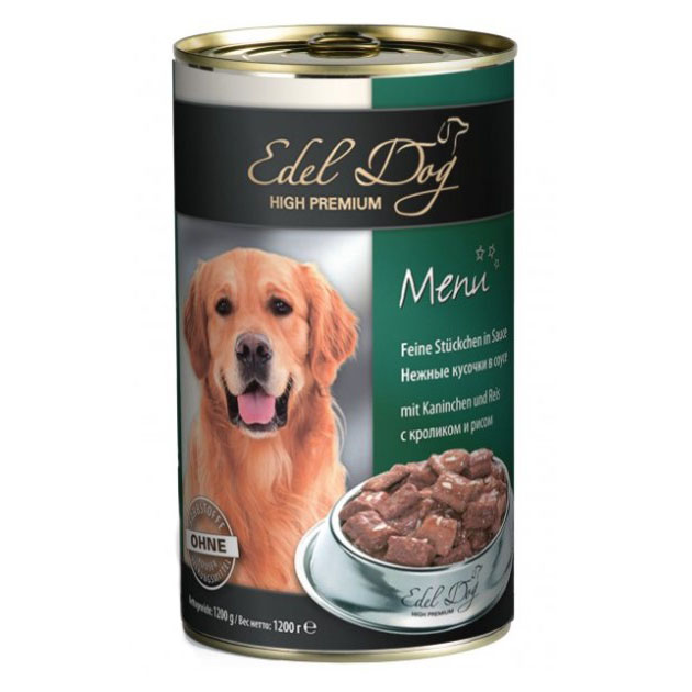 Влажный корм для собак Edel Dog 1200 г (кролик и рис) Влажный корм для собак Edel Dog 1200 г (кролик и рис)