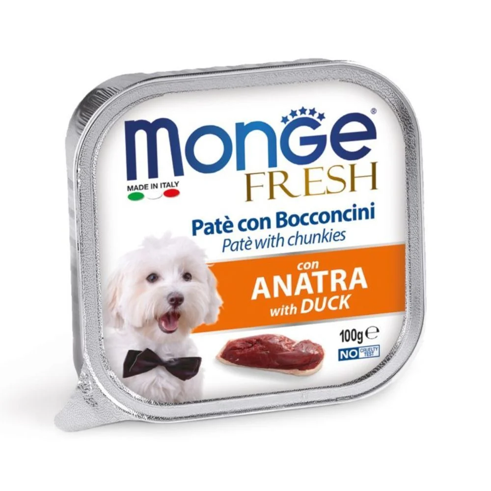 Вологий корм для собак Monge Fresh 100 г - качка Вологий корм для собак Monge Fresh 100 г - качка
