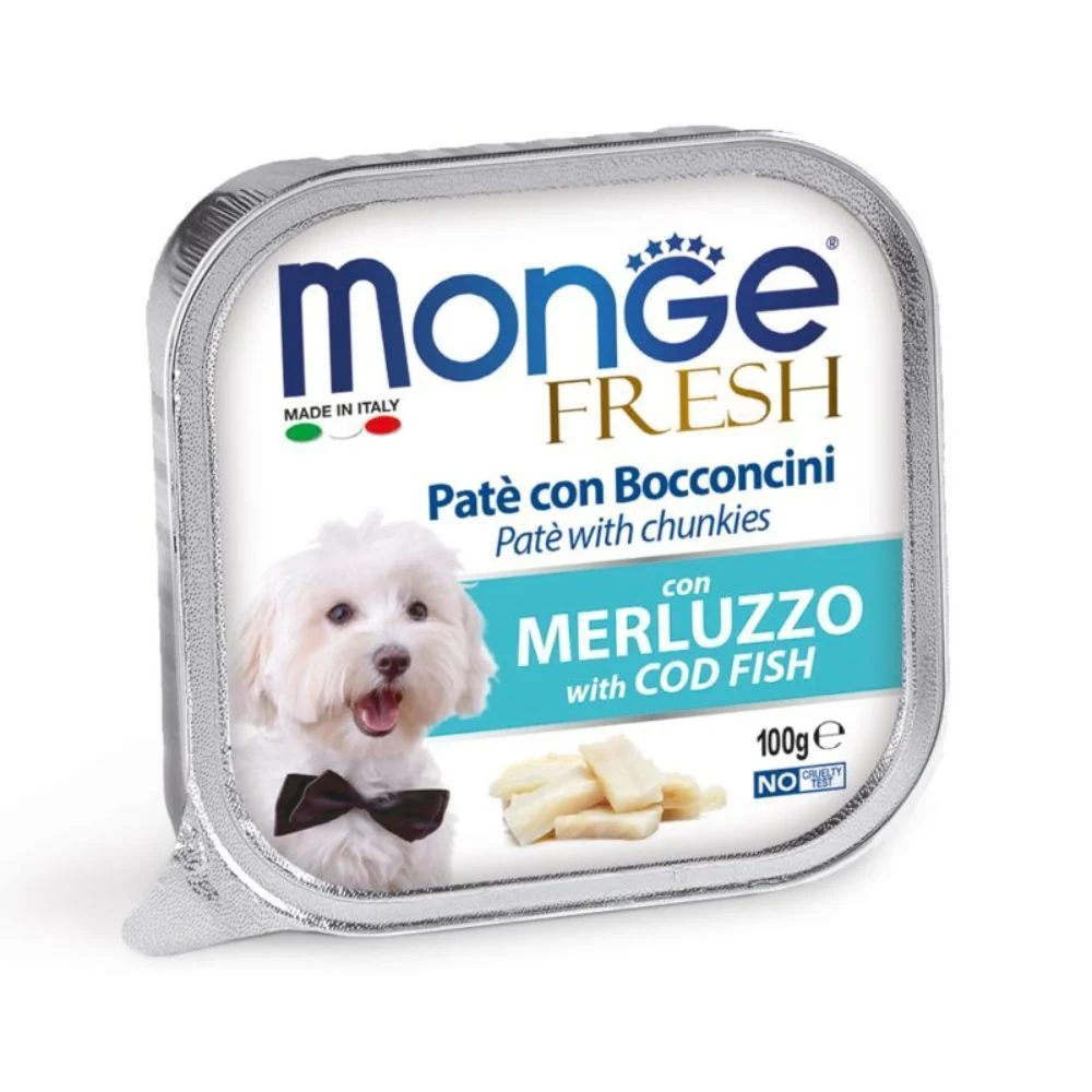 Вологий корм для собак Monge Fresh 100 г - тріска Вологий корм для собак Monge Fresh 100 г - тріска
