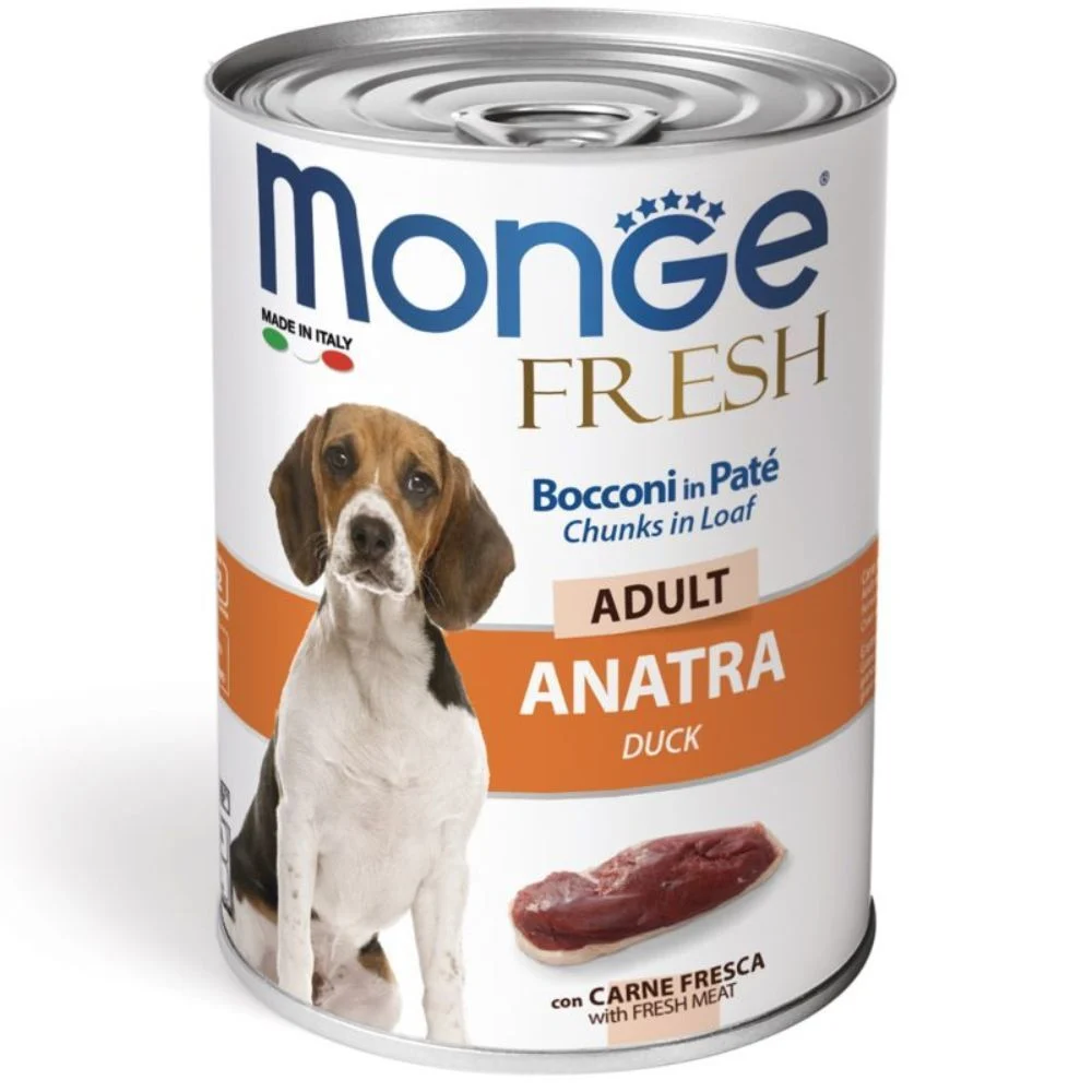 Вологий корм для собак Monge Fresh Adult 400 г - качка Вологий корм для собак Monge Fresh Adult 400 г - качка