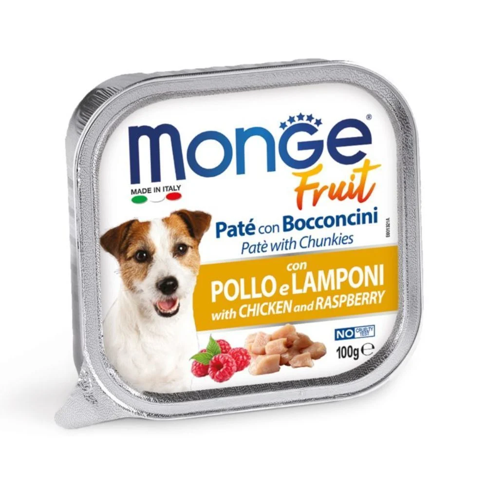 Вологий корм для собак Monge Fruit 100 г - курка та малина Вологий корм для собак Monge Fruit 100 г - курка та малина