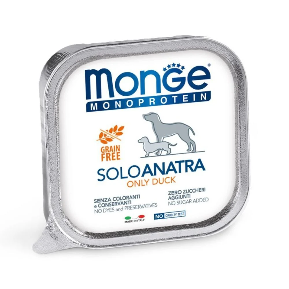 Вологий корм для собак Monge Monoprotein Solo 150 г - качка Вологий корм для собак Monge Monoprotein Solo 150 г - качка