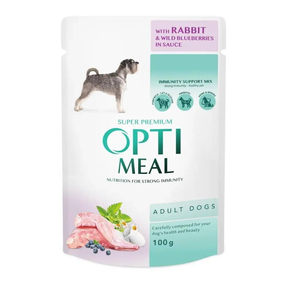Вологий корм для собак Optimeal Complete Adult Multi Taste 3+1 шт х 100 г - асорті Вологий корм для собак Optimeal Complete Adult Multi Taste 3+1 шт х 100 г - асорті