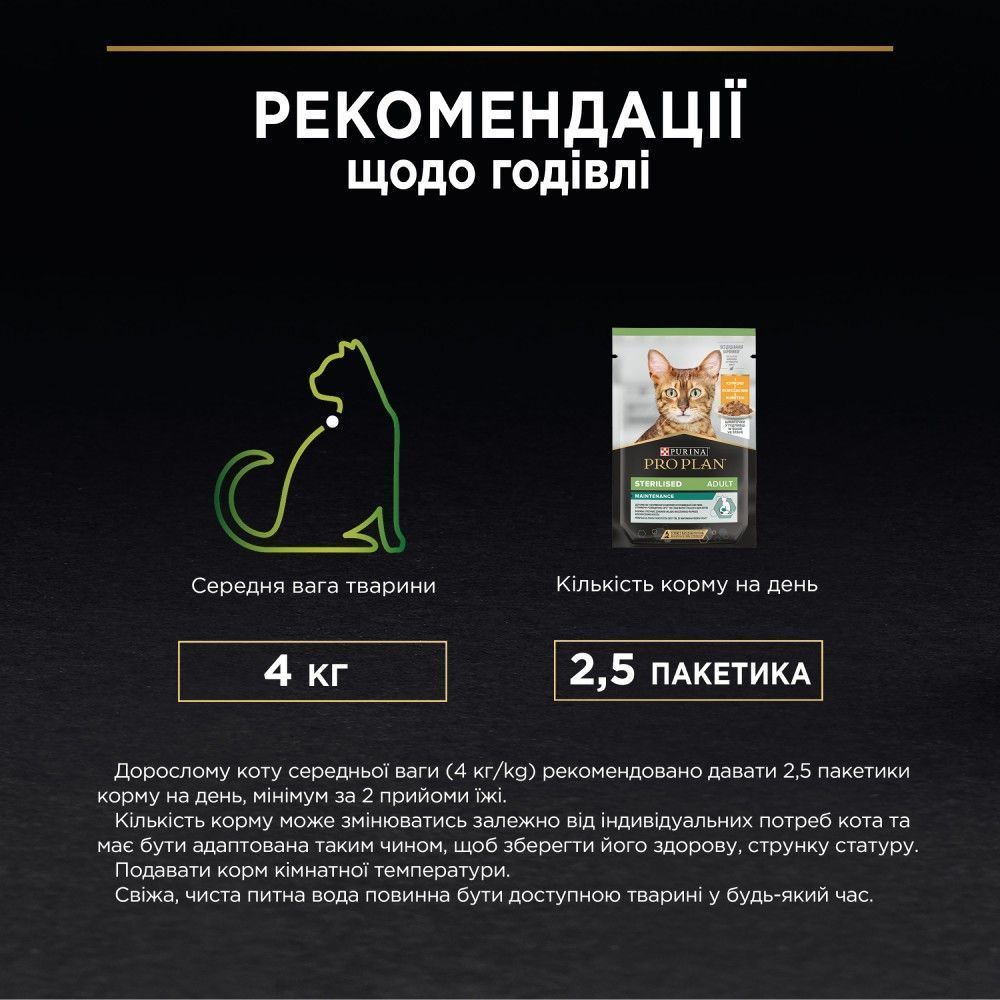 Вологий корм для котів Pro Plan Adult Sterilised Maintenance 85 г - курка