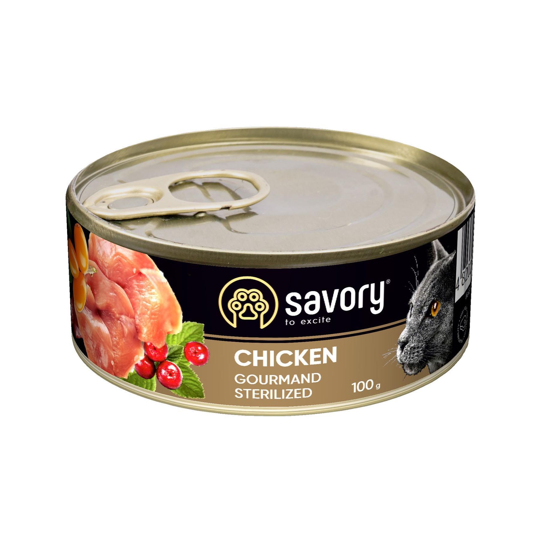 Вологий корм для котів Savory Sterilized 100 г - курка