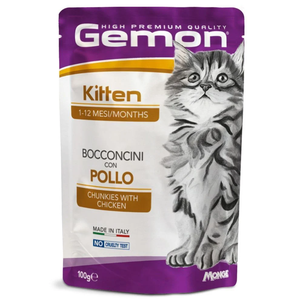 Влажный корм для котят Gemon Kitten 100 г — курица Влажный корм для котят Gemon Kitten 100 г — курица
