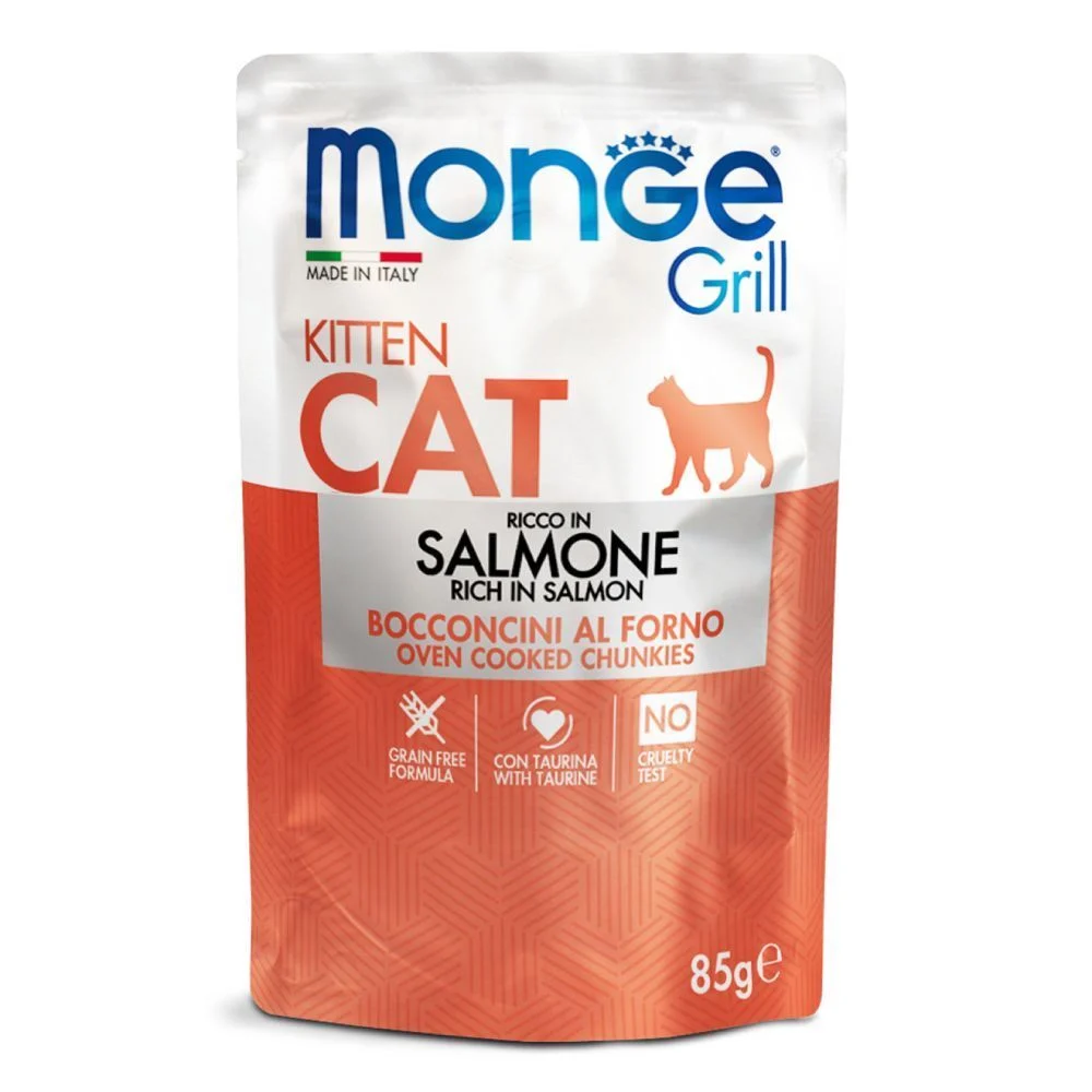 Вологий корм для кошенят Monge Grill Kitten 85 г - лосось Вологий корм для кошенят Monge Grill Kitten 85 г - лосось