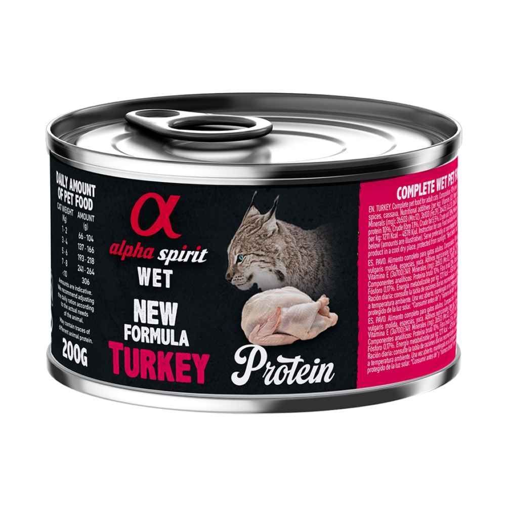 Вологий корм для котів Alpha Spirit Protein Adult 200 г - індичка Вологий корм для котів Alpha Spirit Protein Adult 200 г - індичка