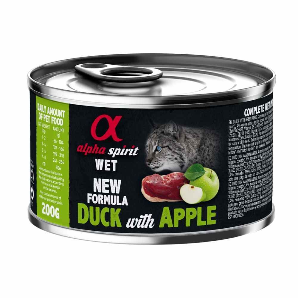Вологий корм для котів Alpha Spirit Adult 200 г - качка та яблука Вологий корм для котів Alpha Spirit Adult 200 г - качка та яблука