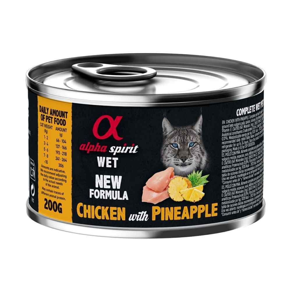 Вологий корм для котів Alpha Spirit Adult 200 г - курка та ананас Вологий корм для котів Alpha Spirit Adult 200 г - курка та ананас